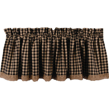 Black Nutmeg Heritage House Lace Valance Lined VL159011 - The Fox Decor